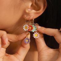 1 Set Sweet Flower Zinc Alloy Drop Earrings main image 2