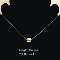 Titanium Steel 18K Gold Plated Simple Style Plating Square Glass Bead Pendant Necklace sku image 1