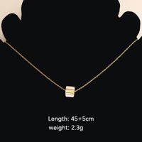 Titanium Steel 18K Gold Plated Simple Style Plating Square Glass Bead Pendant Necklace sku image 3