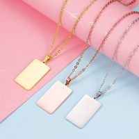 1 Piece Stainless Steel None 18K Gold Plated Rose Gold Plated Rectangle Polished Pendant main image 1