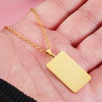 1 Piece Stainless Steel None 18K Gold Plated Rose Gold Plated Rectangle Polished Pendant main image 3