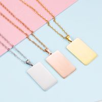 1 Piece Stainless Steel None 18K Gold Plated Rose Gold Plated Rectangle Polished Pendant main image 4