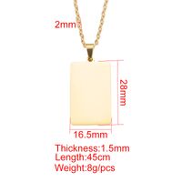 1 Piece Stainless Steel None 18K Gold Plated Rose Gold Plated Rectangle Polished Pendant main image 2