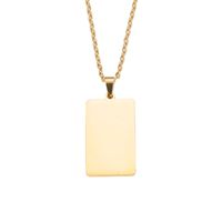 1 Piece Stainless Steel None 18K Gold Plated Rose Gold Plated Rectangle Polished Pendant sku image 1