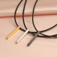 Simple Style Streetwear Rectangle Stainless Steel Plating None 18K Gold Plated Unisex Pendant Necklace main image 4