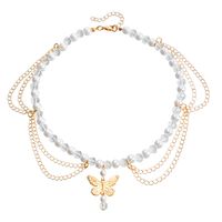 Simple Style Cross Alloy Beaded Women's Layered Necklaces sku image 7