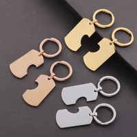 Simple Style Heart Shape Titanium Steel Plating None 18K Gold Plated Keychain main image 1
