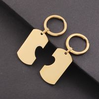 Simple Style Heart Shape Titanium Steel Plating None 18K Gold Plated Keychain main image 2
