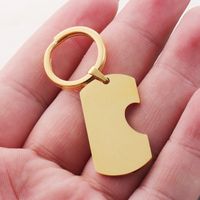 Simple Style Heart Shape Titanium Steel Plating None 18K Gold Plated Keychain main image 3