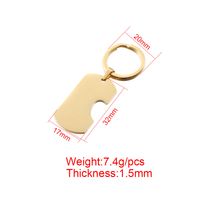 Simple Style Heart Shape Titanium Steel Plating None 18K Gold Plated Keychain main image 4