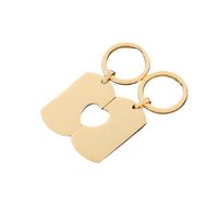 Simple Style Heart Shape Titanium Steel Plating None 18K Gold Plated Keychain main image 5