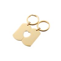 Simple Style Heart Shape Titanium Steel Plating None 18K Gold Plated Keychain sku image 2