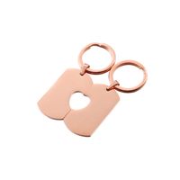 Simple Style Heart Shape Titanium Steel Plating None 18K Gold Plated Keychain sku image 3