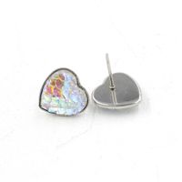 1 Pair Sweet Heart Shape Fish Scales Metal Stainless Steel Resin None Ear Studs main image 4