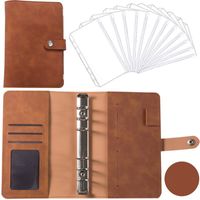 A6 Macaron Leather Notebook Loose-leaf Binder Refillable With 12 Loose-leaf Zipper Bag Bill Change Storage Book sku image 30