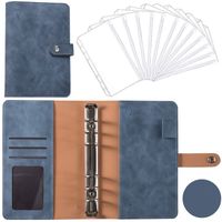 A6 Macaron Leather Notebook Loose-leaf Binder Refillable With 12 Loose-leaf Zipper Bag Bill Change Storage Book sku image 31