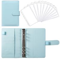 A6 Macaron Leather Notebook Loose-leaf Binder Refillable With 12 Loose-leaf Zipper Bag Bill Change Storage Book sku image 35