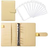 A6 Macaron Leather Notebook Loose-leaf Binder Refillable With 12 Loose-leaf Zipper Bag Bill Change Storage Book sku image 39