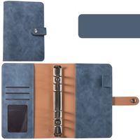 A6 Macaron Leather Notebook Loose-leaf Binder Refillable With 12 Loose-leaf Zipper Bag Bill Change Storage Book sku image 10