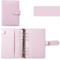 A6 Macaron Leather Notebook Loose-leaf Binder Refillable With 12 Loose-leaf Zipper Bag Bill Change Storage Book sku image 13