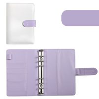 A6 Macaron Leather Notebook Loose-leaf Binder Refillable With 12 Loose-leaf Zipper Bag Bill Change Storage Book sku image 18