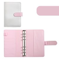 A6 Macaron Leather Notebook Loose-leaf Binder Refillable With 12 Loose-leaf Zipper Bag Bill Change Storage Book sku image 19