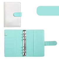 A6 Macaron Leather Notebook Loose-leaf Binder Refillable With 12 Loose-leaf Zipper Bag Bill Change Storage Book sku image 20