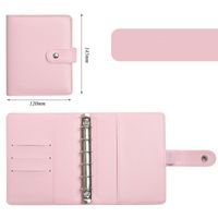 A6 Macaron Leather Notebook Loose-leaf Binder Refillable With 12 Loose-leaf Zipper Bag Bill Change Storage Book sku image 4