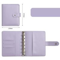 A6 Macaron Leather Notebook Loose-leaf Binder Refillable With 12 Loose-leaf Zipper Bag Bill Change Storage Book sku image 6