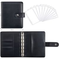 A6 Macaron Leather Notebook Loose-leaf Binder Refillable With 12 Loose-leaf Zipper Bag Bill Change Storage Book sku image 23