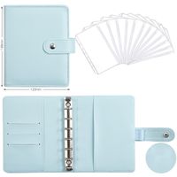 A6 Macaron Leather Notebook Loose-leaf Binder Refillable With 12 Loose-leaf Zipper Bag Bill Change Storage Book sku image 26