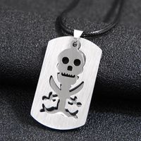 Hip-hop Guitar Skull Stainless Steel Men's Pendant Necklace sku image 15