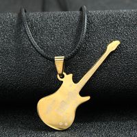 Hip Hop Guitarra Cráneo Acero Inoxidable Hombres Collar Colgante sku image 12