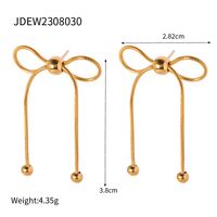 1 Pair Simple Style Bow Knot Plating Stainless Steel 18k Gold Plated Drop Earrings sku image 1