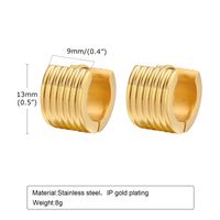1 Pair Simple Style Streetwear Solid Color Plating 304 Stainless Steel 18K Gold Plated Hoop Earrings main image 11