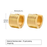 1 Pair Simple Style Streetwear Solid Color Plating 304 Stainless Steel 18K Gold Plated Hoop Earrings sku image 1