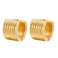 1 Pair Simple Style Streetwear Solid Color Plating 304 Stainless Steel 18K Gold Plated Hoop Earrings main image 3