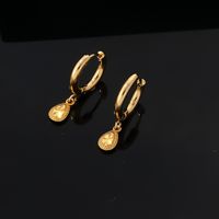 1 Pair Hip-hop Vintage Style Luxurious Pentagram Plating Inlay Stainless Steel Copper Zircon Gold Plated Drop Earrings main image 2