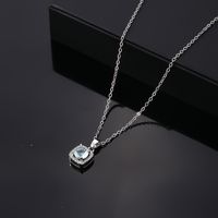 304 Stainless Steel Alloy Silver Plated Hip-Hop Vintage Style Simple Style Plating Inlay Square Zircon Pendant Necklace main image 7