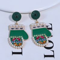 1 Pair Vintage Style Gloves Plating Alloy Gold Plated Drop Earrings main image 3