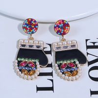 1 Pair Vintage Style Gloves Plating Alloy Gold Plated Drop Earrings sku image 3