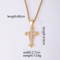 Hip-hop Vintage Style Simple Style Cross Copper Plating Inlay Zircon Gold Plated Silver Plated Men's Pendant Necklace sku image 1