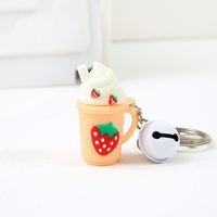 Cute Ice Cream Bear Strawberry Pvc Women's Keychain main image 3