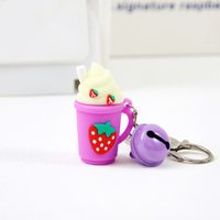 Cute Ice Cream Bear Strawberry Pvc Women's Keychain sku image 2