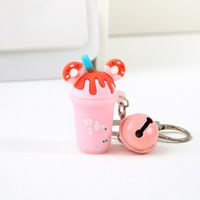 Cute Ice Cream Bear Strawberry Pvc Women's Keychain sku image 6