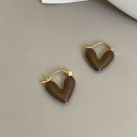 1 Pair Elegant Sweet Heart Shape Copper Plating Earrings sku image 2