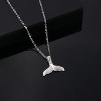 Hip-hop Vintage Style Simple Style Fish Tail Titanium Steel Plating Silver Plated Pendant Necklace main image 3