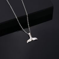 Hip-hop Vintage Style Simple Style Fish Tail Titanium Steel Plating Silver Plated Pendant Necklace main image 2