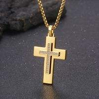 Acier Inoxydable Plaqué Or 18K Hip Hop Style Simple Placage Traverser Pendentif main image 4