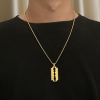 Rostfreier Stahl 18 Karat Vergoldet Hip Hop Einfacher Stil Überzug Kreuzen Halskette Mit Anhänger main image 6